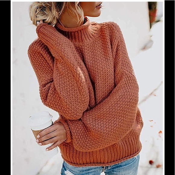 Sweaters - 🆕Chunky Turtleneck Batwing Sleeve Knitted Sweater